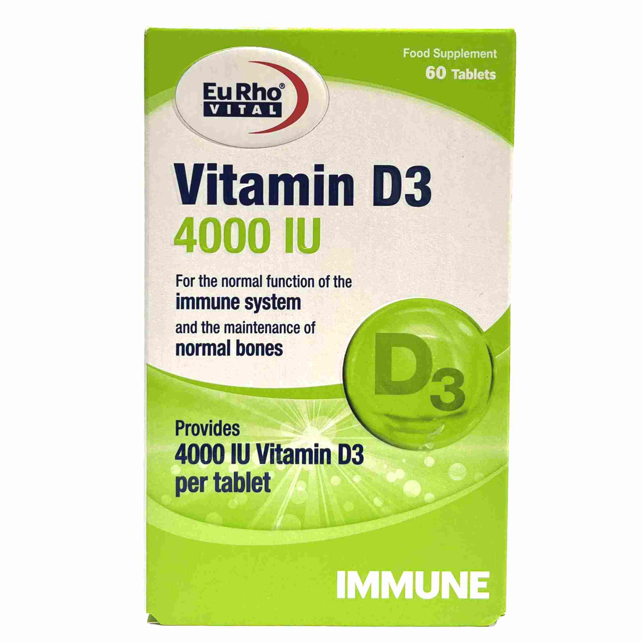 قرص ویتامین د۳ ۴۰۰۰ واحد یوروویتال Eurhovital Vitamin D۳